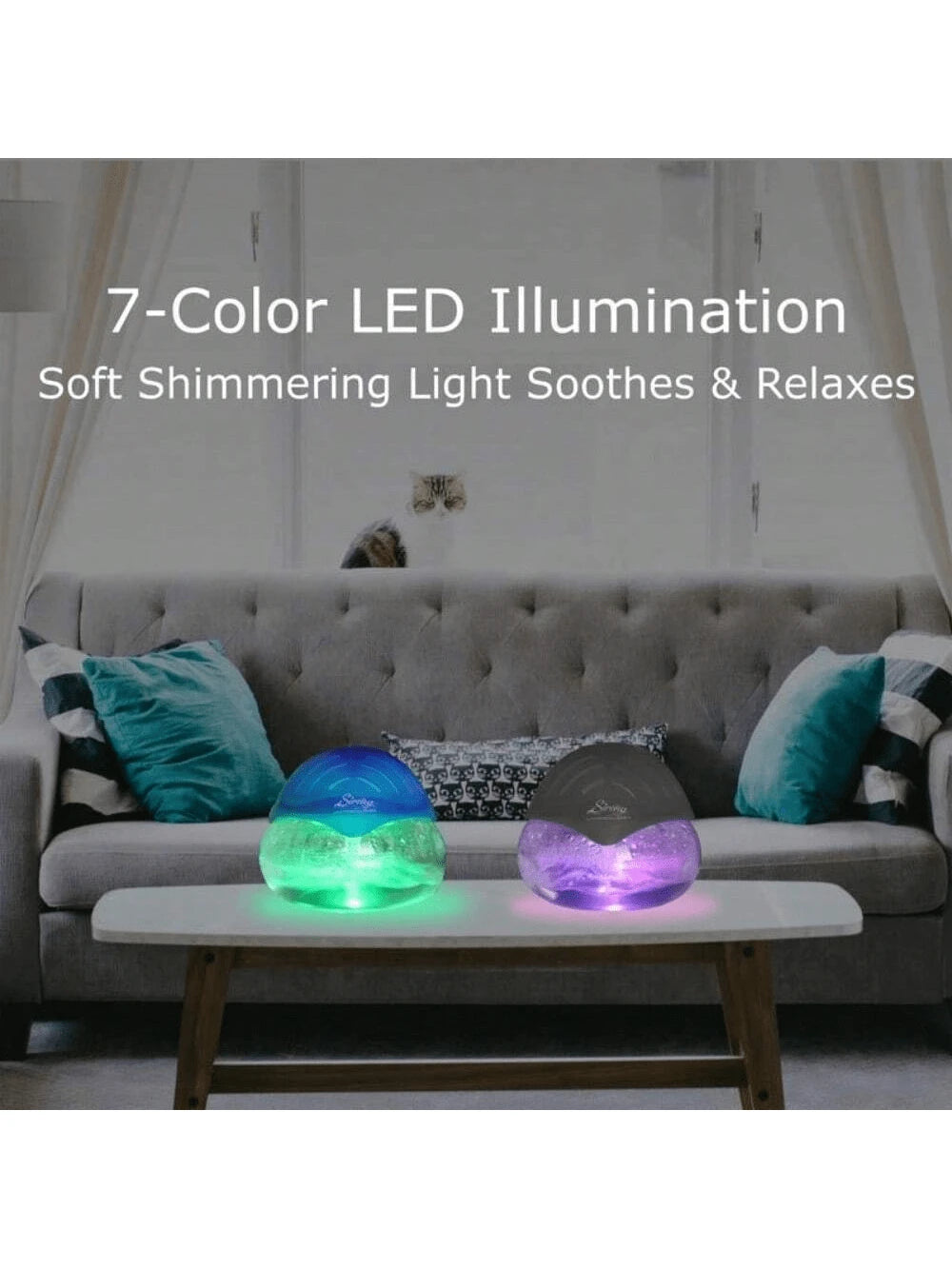 Sirena Twister Air Purifier (Black) - Water Filter Air Washer for Home and Office - Essential Oil Aroma Diffuser with LED Night Light - Small Air Cleaner for Smoke and Pets